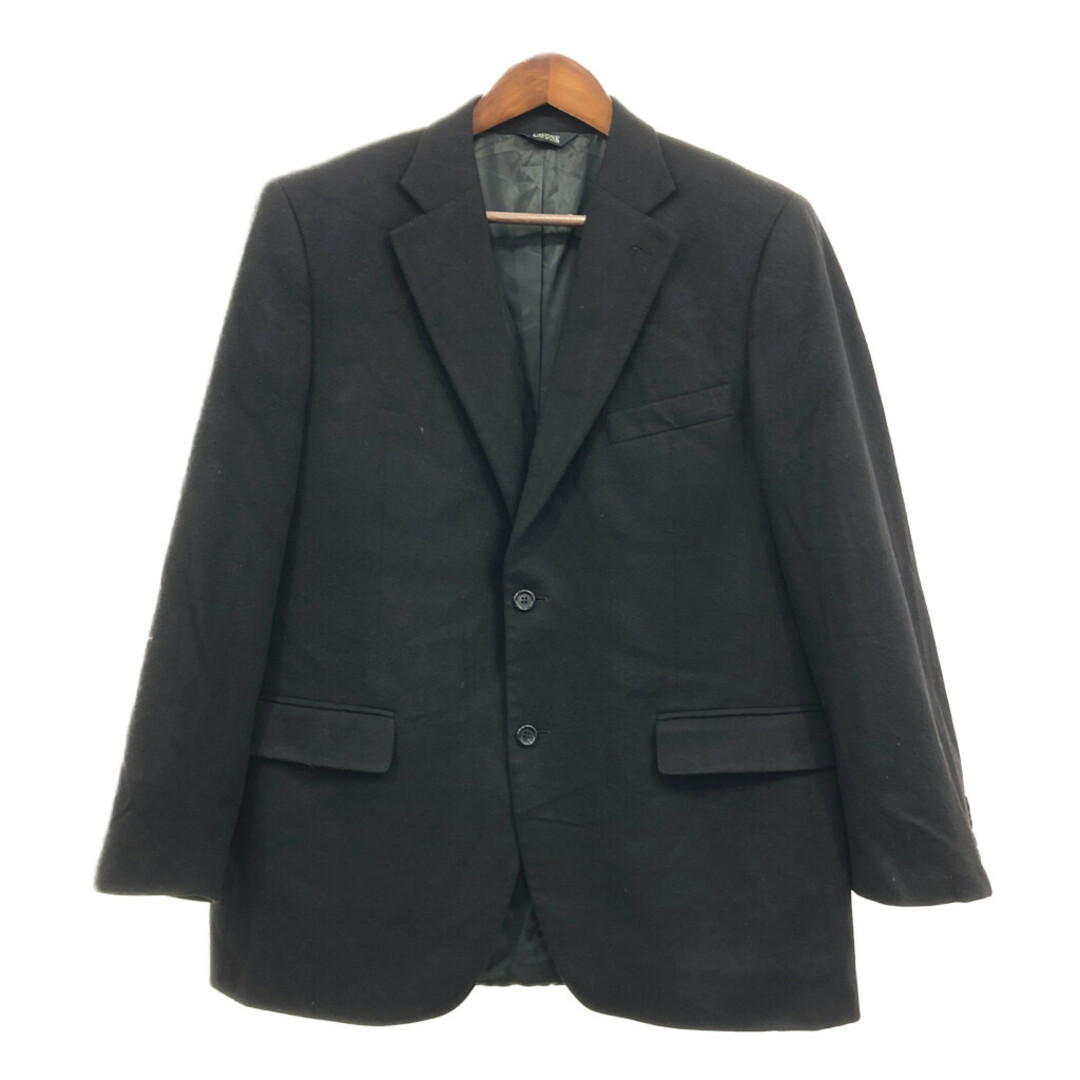 PAVONE カシミヤ テーラードジャケット ブラック (メンズ 42 R) 中古 古着 Q6720 メンズのジャケット/アウター(テーラードジャケット)の商品写真