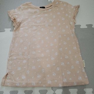 プティマイン(petit main)のキッズ 120 Tシャツ 半袖 プティマイン 綿100% 花柄 ベージュ 女の子(Tシャツ/カットソー)