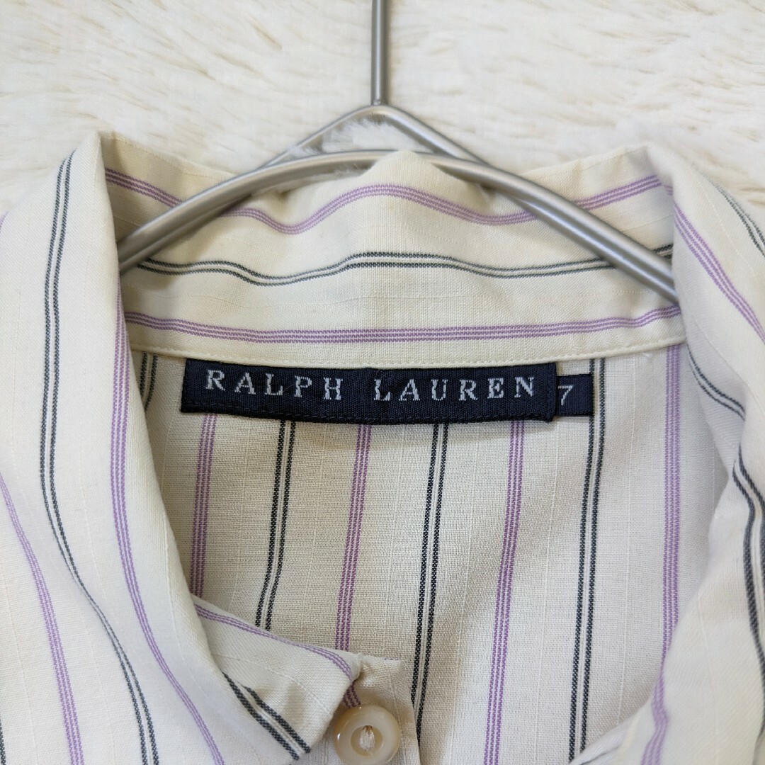 Ralph Lauren(ラルフローレン)のラルフローレン アシンメトリー フリル ストライプシャツ ブラウス  7 レディースのトップス(シャツ/ブラウス(長袖/七分))の商品写真