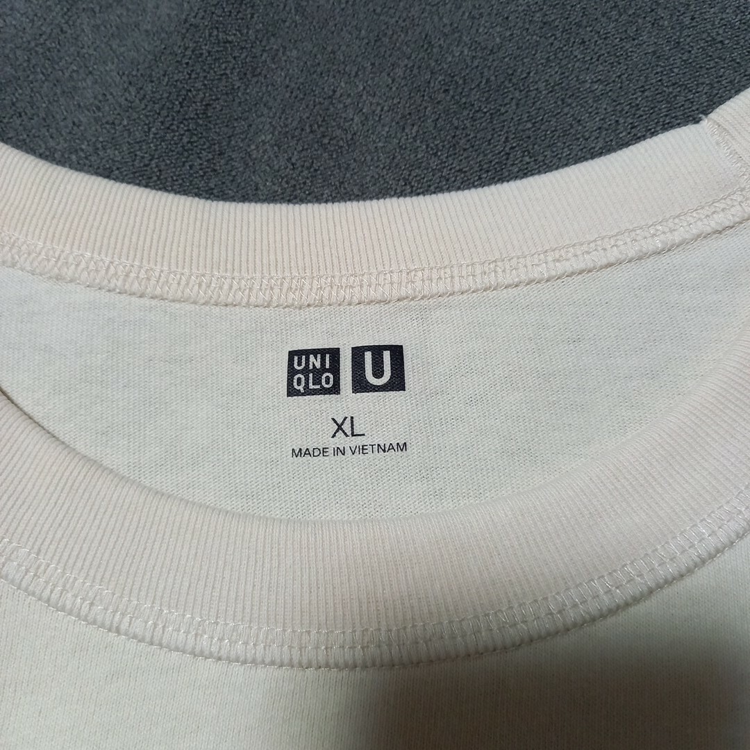 UNIQLO(ユニクロ)の【未使用】UNIQLO/ユニクロ U/コットンTシャツ アイボリー XLサイズ レディースのトップス(Tシャツ(半袖/袖なし))の商品写真