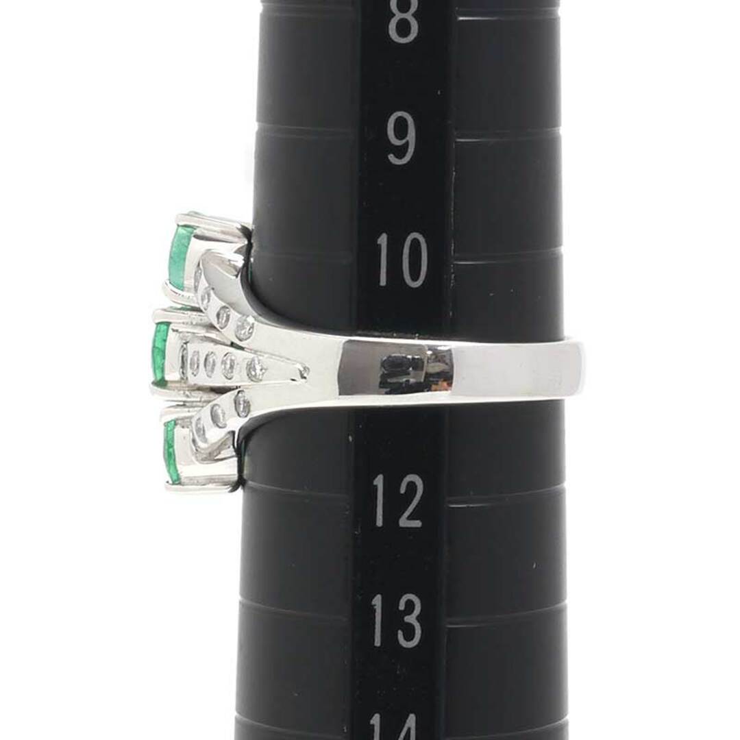 エメラルドダイヤリング 約11号 K18WG・E1.30ct・D0.29ct レディースのアクセサリー(リング(指輪))の商品写真