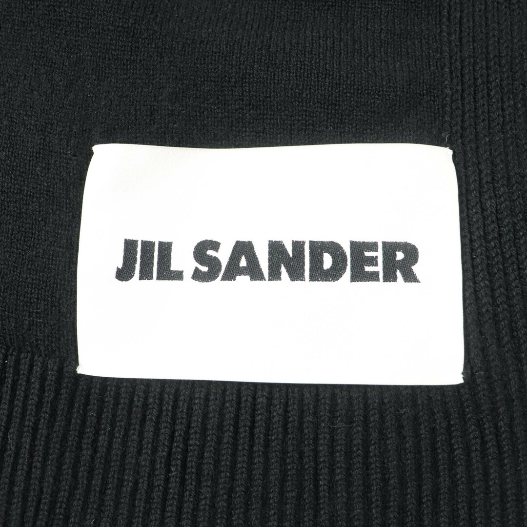 Jil Sander(ジルサンダー)の美品☆JIL SANDER ジルサンダー カシミヤ100％ ロゴ入り ショール マフラー ブラック イタリア製 正規品 レディース レディースのファッション小物(マフラー/ショール)の商品写真