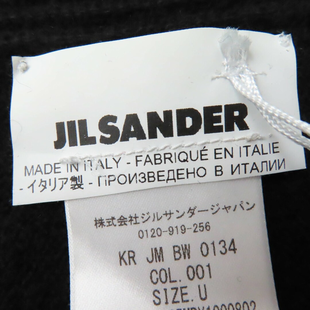 Jil Sander(ジルサンダー)の美品☆JIL SANDER ジルサンダー カシミヤ100％ ロゴ入り ショール マフラー ブラック イタリア製 正規品 レディース レディースのファッション小物(マフラー/ショール)の商品写真