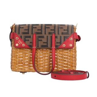 FENDI - フェンディ フリップかごバッグ ショルダーバッグ レザー 8BT306A8HMF180D ブラウン レディース FENDI  中古