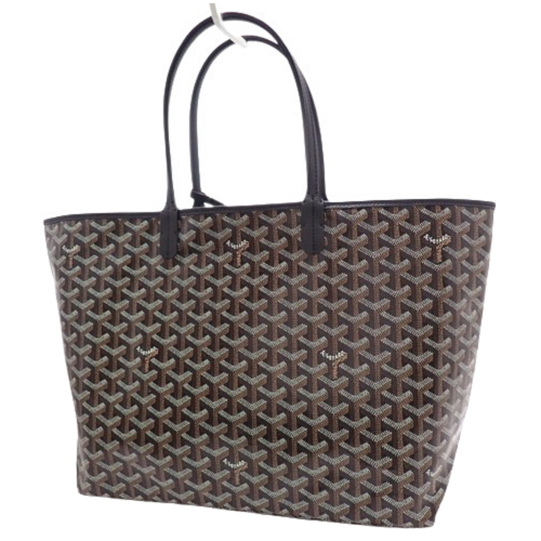 GOYARD(ゴヤール)のGOYARD(ゴヤール) サンルイ PM トートバッグ 肩掛け ショッピングバッグ ヘリンボーン柄 PVCコーティングキャンバス ゴヤールディンキャンバス ブラック黒 ブラウン茶 シルバー金具 ユニセックス 40802092136【中古】【アラモード】 レディースのバッグ(トートバッグ)の商品写真