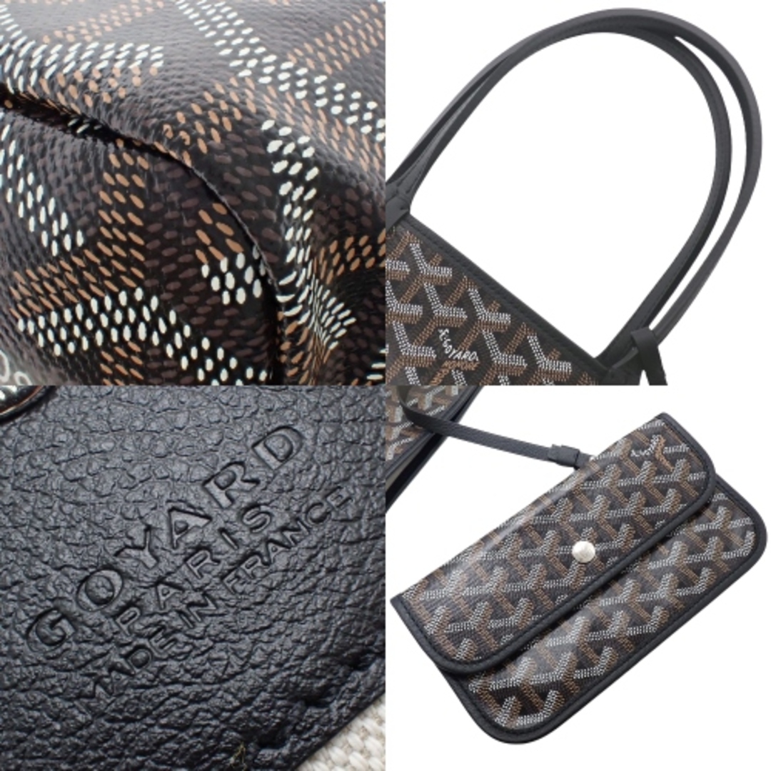 GOYARD(ゴヤール)のGOYARD(ゴヤール) サンルイ PM トートバッグ 肩掛け ショッピングバッグ ヘリンボーン柄 PVCコーティングキャンバス ゴヤールディンキャンバス ブラック黒 ブラウン茶 シルバー金具 ユニセックス 40802092136【中古】【アラモード】 レディースのバッグ(トートバッグ)の商品写真