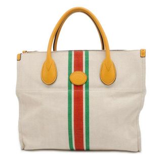 グッチ(Gucci)のグッチ トートバッグ スモール キャンバス リネン 657422 GUCCI 2wayショルダーバッグ(トートバッグ)