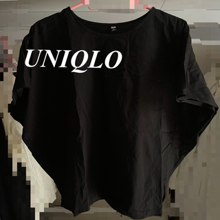 ユニクロ(UNIQLO)のUNIQLO トップス　コットン半袖ブラックS(カットソー(半袖/袖なし))
