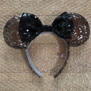 ディズニー(Disney)の最終　ディズニー　カチューシャ　ミニー　スパンコール　ブラウン　グレー　ブラック(キャラクターグッズ)