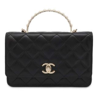 シャネル(CHANEL)のシャネル チェーンショルダーバッグ チェーンクラッチ ココマーク マトラッセ コスチュームパール ラムスキン AP3954 黒(ショルダーバッグ)