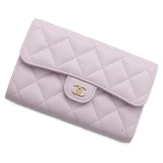 シャネル(CHANEL)のシャネル 三つ折り財布 マトラッセ ココマーク キャビアスキン ブラック AP0232 CHANEL 財布 ピンク(財布)