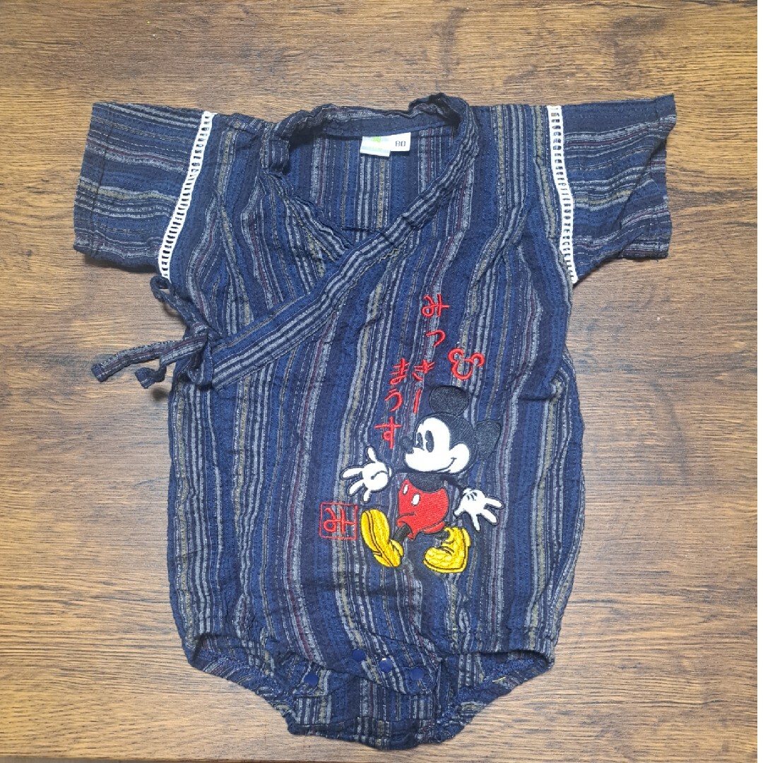 ミッキーマウス　ロンパース　甚平 キッズ/ベビー/マタニティのベビー服(~85cm)(甚平/浴衣)の商品写真