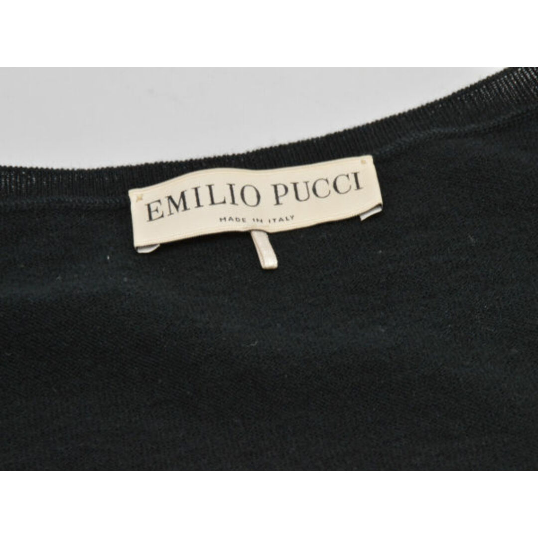 EMILIO PUCCI(エミリオプッチ)のエミリオプッチ EMILIO PUCCI 総柄 シルク切替 ニットセーター XSサイズ ブラック×マルチカラー イタリア製 レディース F-L5834 レディースのトップス(ニット/セーター)の商品写真