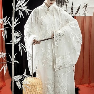 フリフ(ふりふ)の雲穿牡丹 刺繍レース立襟大袖祆 白色トップス　明製漢服　白無垢　結婚式　着物和服(着物)