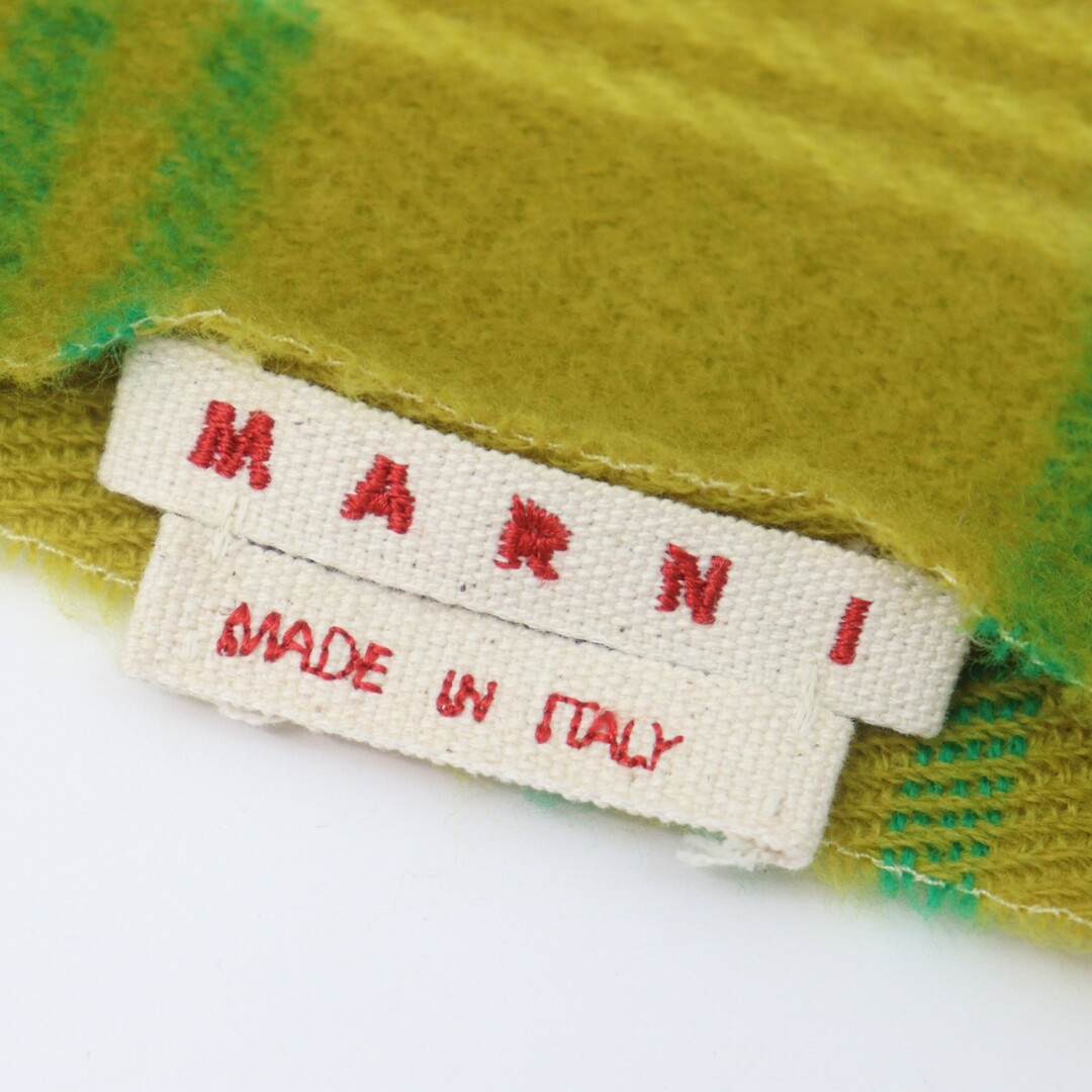 Marni(マルニ)のITBTB5ADWEID マルニ SCMC0081A0 UAW012 ロゴ入り ニット マフラー ストール ショール レディース チェック イエロー系 レディースのファッション小物(マフラー/ショール)の商品写真