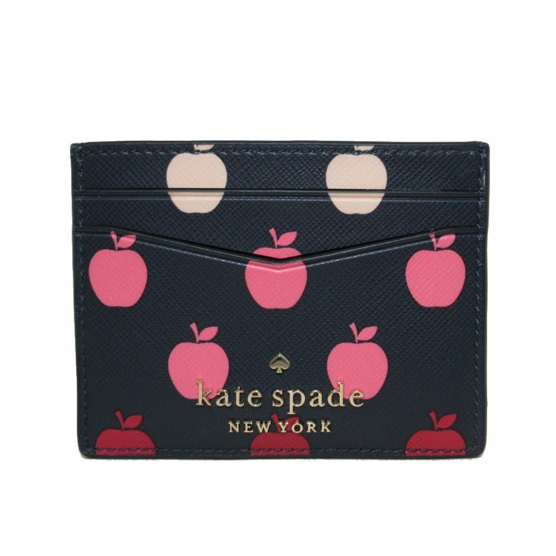 kate spade new york(ケイトスペードニューヨーク)の【新品】ケイトスペード カードケース K8297 960(ネイビー系マルチ) kate spade ステイシー PVC アップルプリント スモール カードホルダー アウトレット レディース レディースのファッション小物(名刺入れ/定期入れ)の商品写真