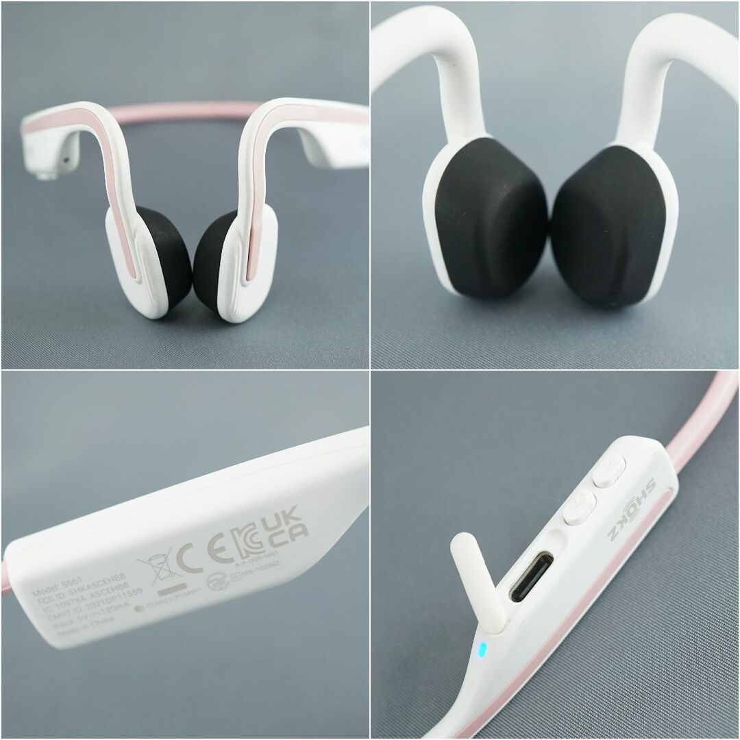 AFTERSHOKZ(アフターショックス)のSHOKZ Open Move 骨伝導イヤホン USED美品 S661 AFT-EP-000025 ピンク 耳を塞がない IP55 防水 マイク アフターショックス 完動品 V0487 スマホ/家電/カメラのオーディオ機器(ヘッドフォン/イヤフォン)の商品写真