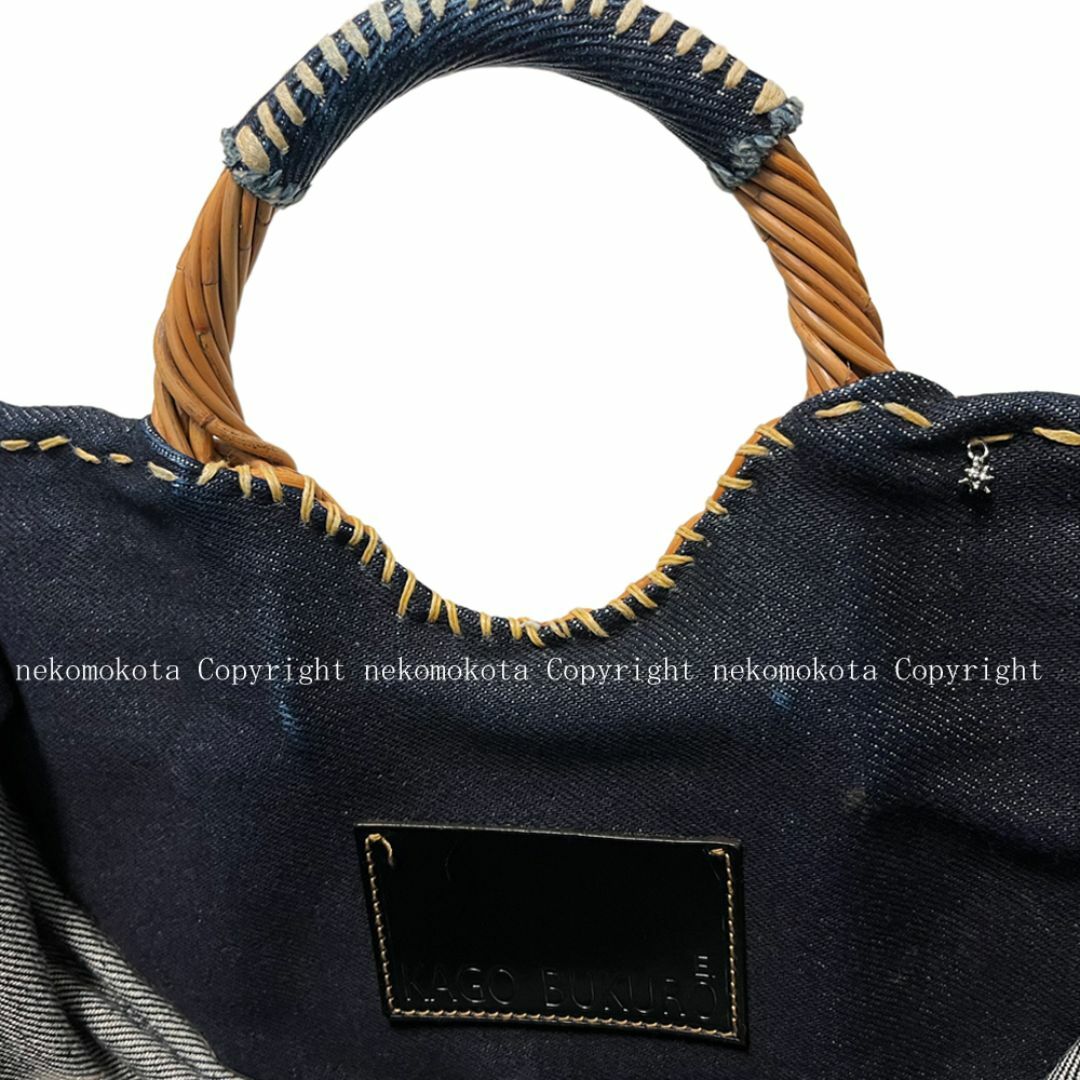 エバゴス 半月 デニム かごバッグ KAGO BUKURO ebagos 籐 扇 レディースのバッグ(かごバッグ/ストローバッグ)の商品写真