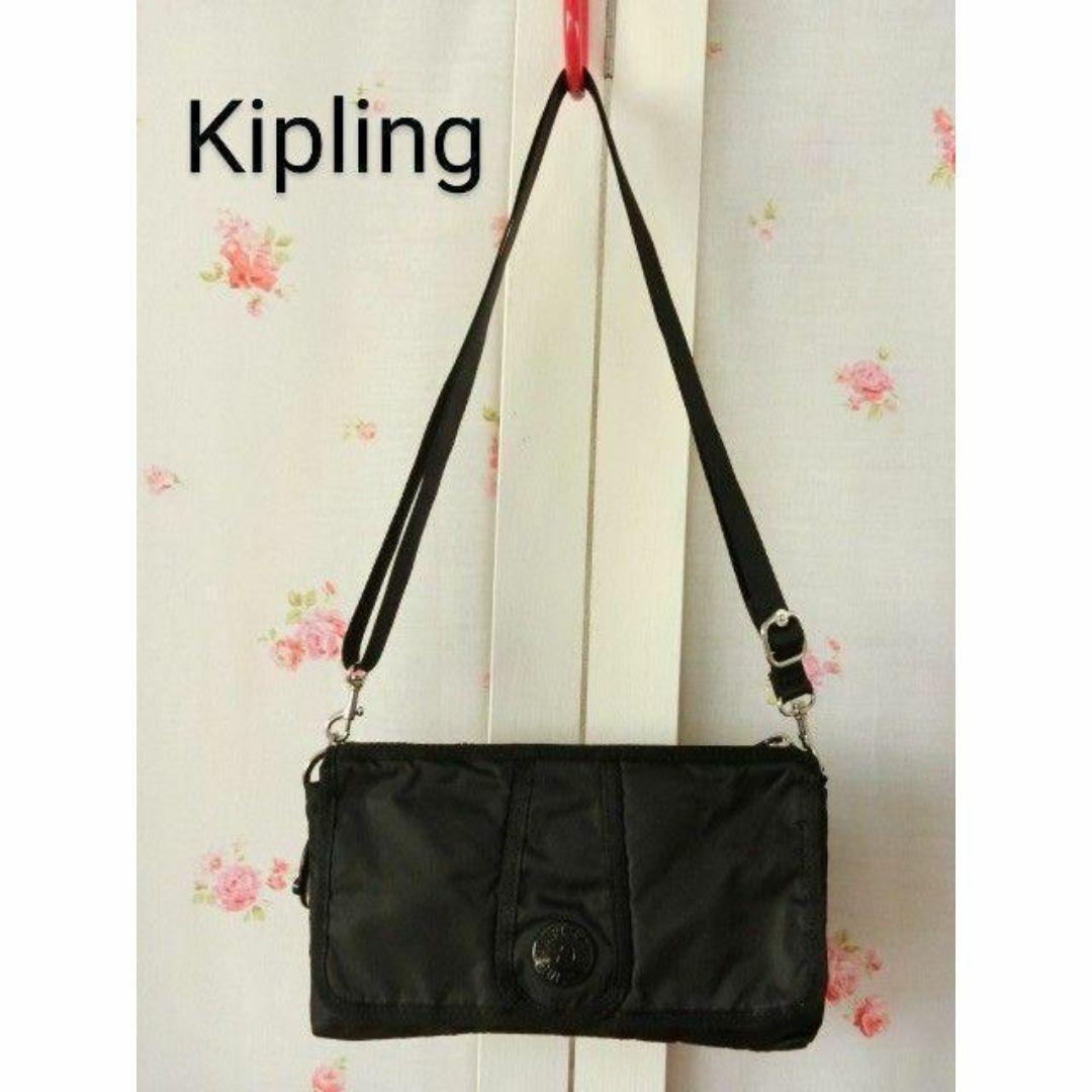 kipling(キプリング)の美品！①キプリング　kipling　黒ポシェット　軽い レディースのバッグ(ショルダーバッグ)の商品写真