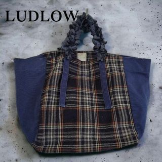 ラドロー　LUDLOW グレープハンドルトート  ネイビーチェック