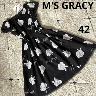 M'S GRACY - 【タグ付き✨】エムズグレイシー　ワンピース　メッシュ　カメリア　花柄　フレア42