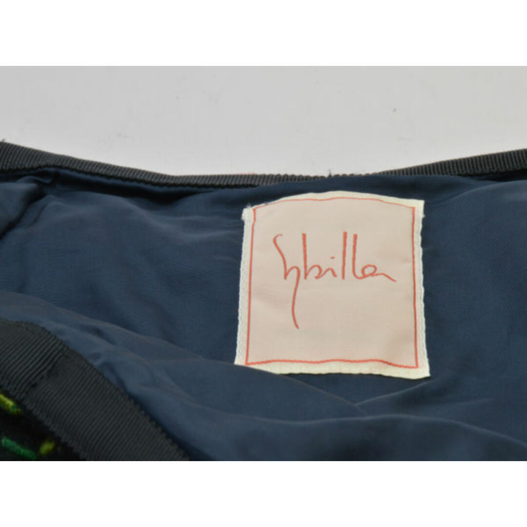 シビラ Sybilla スカート Lサイズ ブラック×マルチカラー レディース e_u F-L6985 レディースのスカート(ミニスカート)の商品写真