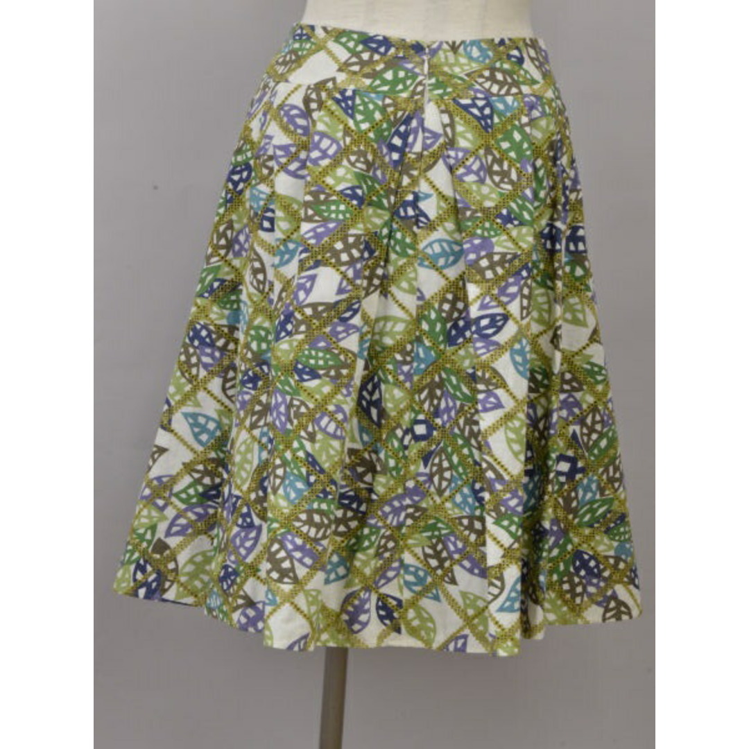 シビラ Sybilla スカート リーフ柄 Mサイズ グリーン レディース e_u F-L6986 レディースのスカート(ミニスカート)の商品写真
