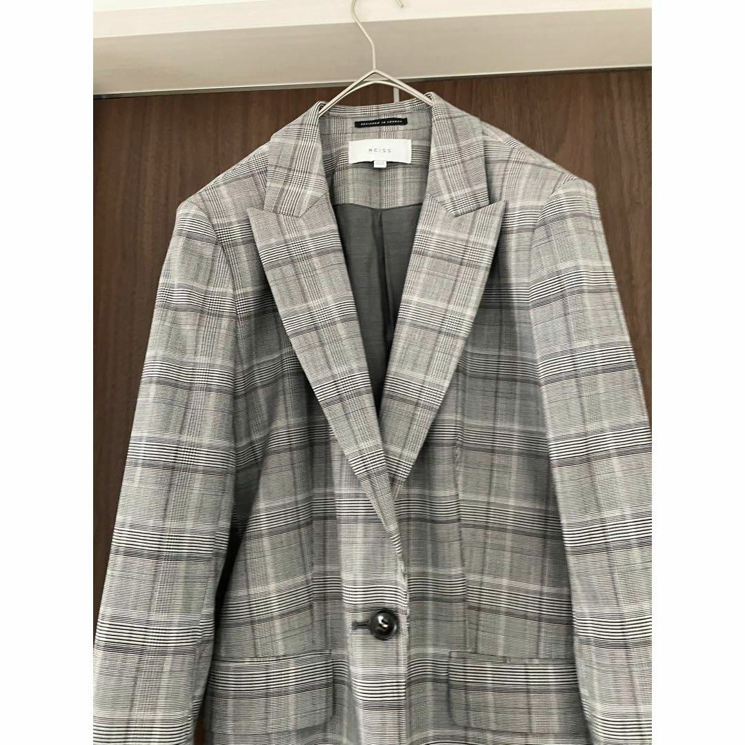 REISS(リース)の極美品 REISS リース グレンチェック 春夏ジャケット XL  UK14 レディースのジャケット/アウター(テーラードジャケット)の商品写真