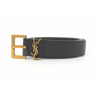 Saint Laurent - 【新着】サン ローラン 634440 DTI0W レザー ブラック カサンドラ ベルト #90/30 【池袋店】【中古】