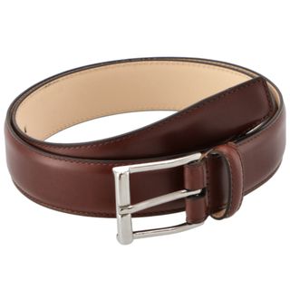 クロケット&ジョーンズ/CROCKETT&JONES ベルト メンズ SILVER BUCKLE/32MM レザーベルト CHESTNUT  8500SB03-0001-0003