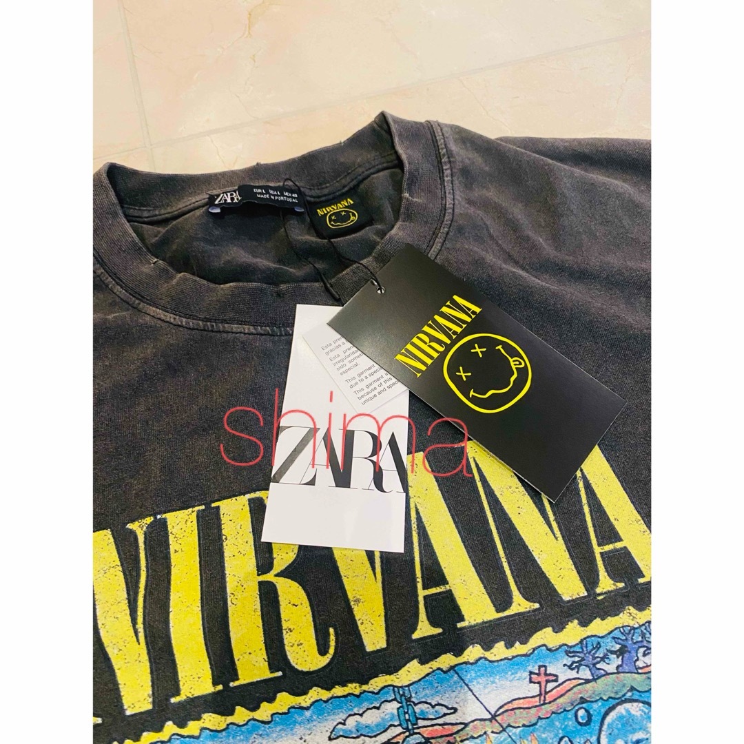 ZARA(ザラ)のZARA⭐︎ NIRVANAⒸダメージTシャツ　グランジ　 ニルヴァーナ   メンズのトップス(Tシャツ/カットソー(半袖/袖なし))の商品写真