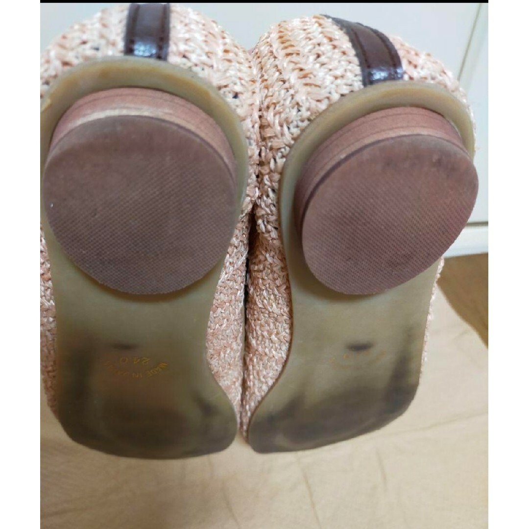 【Belle&Sofaベルアンドソファ】麦わらバレエパンプス☆24.0cm レディースの靴/シューズ(バレエシューズ)の商品写真
