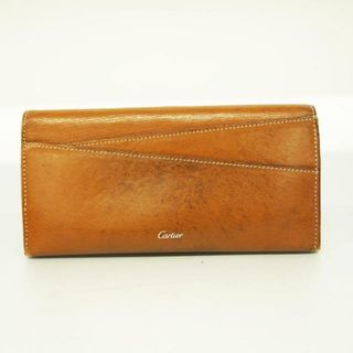 Cartier - 【4ic2976】カルティエ 長財布/マスト/レザー/ブラウン/シルバー金具 【中古】 メンズ/レディース/ユニセックス