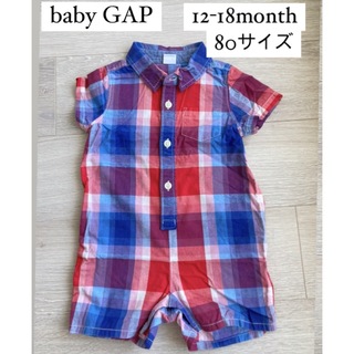 babyGAP - babygap 半袖 カバーオール 80サイズ 男の子 チェック柄 シャツ