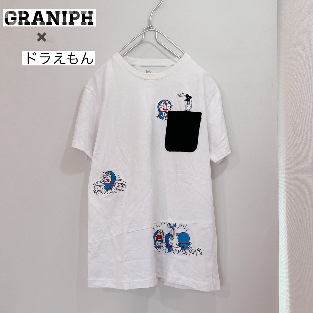 Design Tshirts Store graniph(グラニフ)の【美品♡】graniph ×ドラえもん　刺繍　半袖　Tシャツ　 メンズのトップス(Tシャツ/カットソー(半袖/袖なし))の商品写真