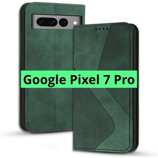 Google Pixel 7 Pro ケース 手帳型 グリーン スタンド機能