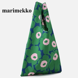 マリメッコ(marimekko)の☆marimekko☆マリメッコ Unikko スマートバッグ☆グリーン×ブルー(エコバッグ)