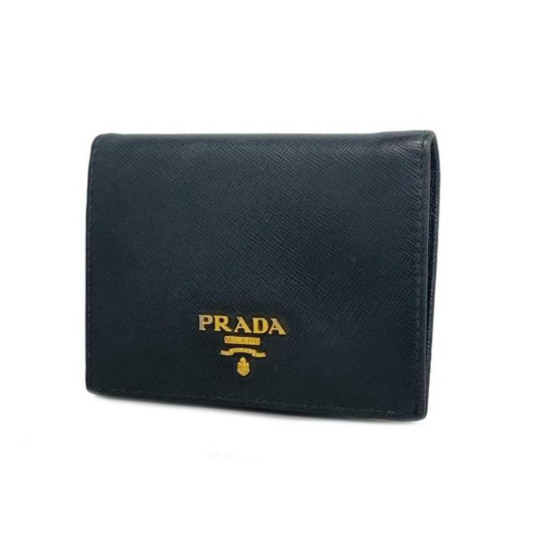 PRADA(プラダ)の【4ic3014】プラダ 財布/サフィアーノ/レザー/ブラック/ゴールド金具 【中古】 レディース レディースのファッション小物(財布)の商品写真