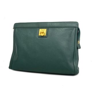 セリーヌ(celine)の【4ic3017】セリーヌ クラッチバッグ/レザー/グリーン/ゴールド金具 【中古】 レディース(トートバッグ)