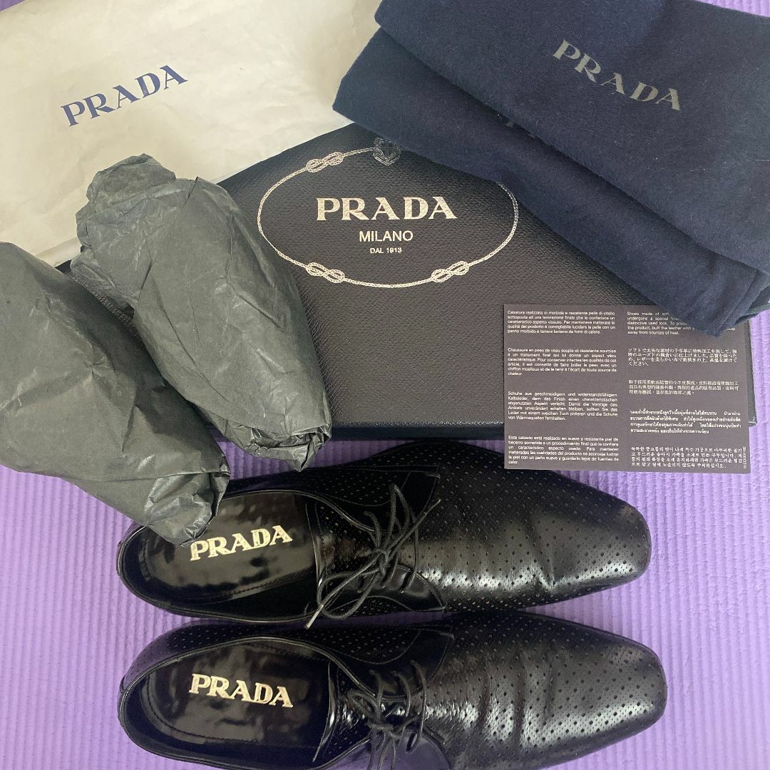 PRADA(プラダ)のPRADA 靴 レースアップシューズ 牛革 メンズ 8 27cm メンズの靴/シューズ(ドレス/ビジネス)の商品写真