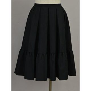 フォクシー(FOXEY)のフォクシー FOXEY NEW YORK スカート Violette Skirt 切替ギャザー 38サイズ ブラック レディース j_p F-L7564(ミニスカート)