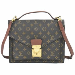 ルイヴィトン(LOUIS VUITTON)の本物 ルイヴィトン LOUIS VUITTON LV モンソー モノグラム 2WAY ショルダーバッグ ハンドバッグ ポシェット ブラウン M51185 ビトン バッグ 中古(ショルダーバッグ)