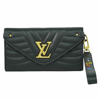 ルイヴィトン(LOUIS VUITTON)の本物 ルイヴィトン LOUIS VUITTON LV ニューウェーブ レザー 長財布 ロングウォレット ノワール ブラック M63298 ビトン 財布 ウォレット 中古	(財布)