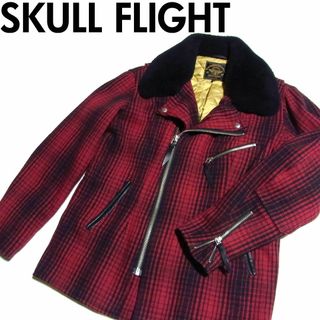 SKULL FLIGHT スカルフライト ウール チェック ボア ライダース(ライダースジャケット)