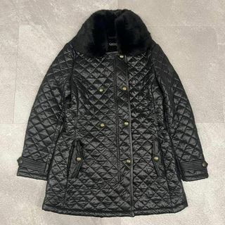 ラルフローレン(Ralph Lauren)のLAUREN RALPH LAUREN キルティング ロングコート 黒 ファー(ダウンコート)