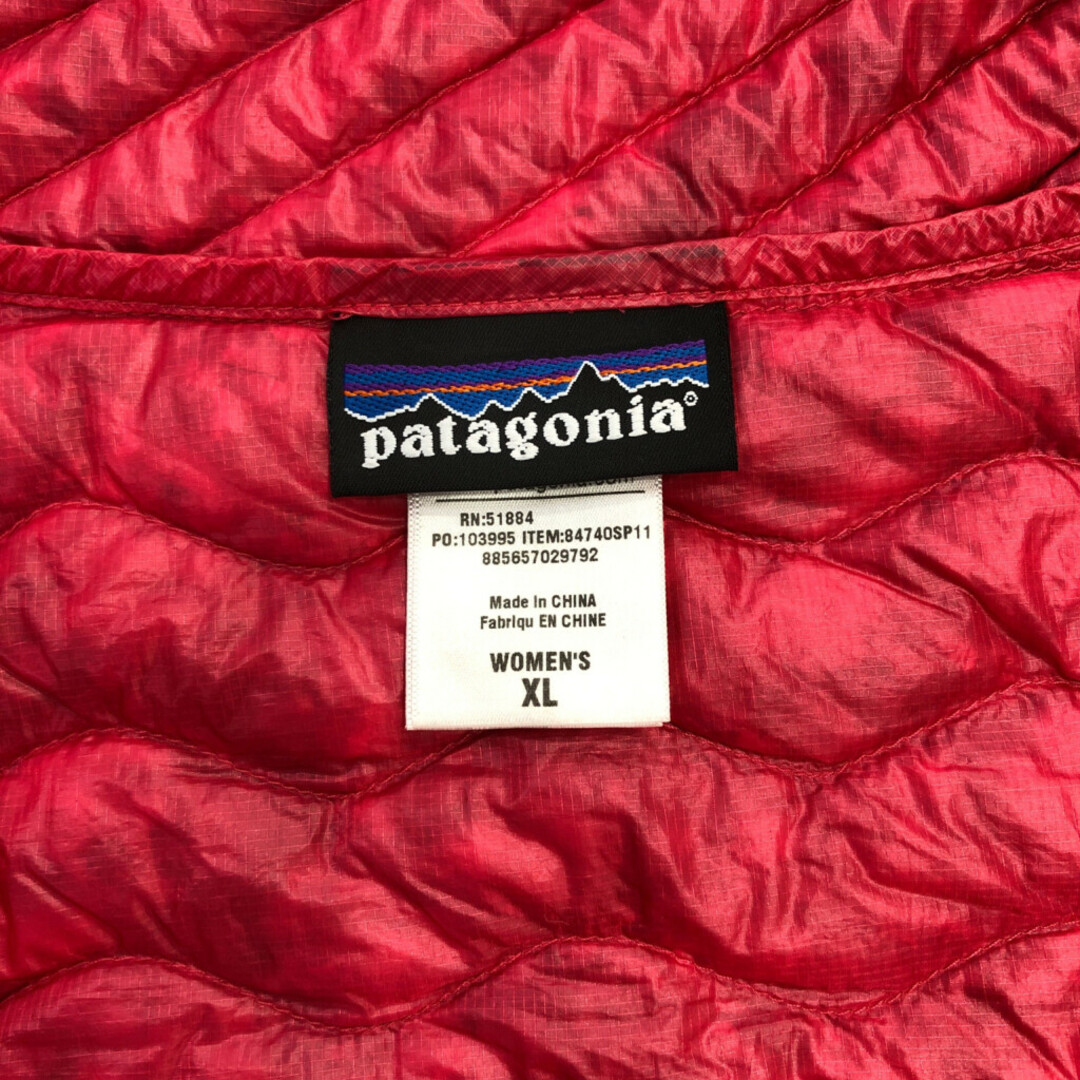 patagonia(パタゴニア)のpatagonia パタゴニア ハーフジップ プルオーバー ダウンジャケット アウトドア 防寒 ピンク (レディース XL) 中古 古着 Q6729 レディースのジャケット/アウター(ダウンジャケット)の商品写真