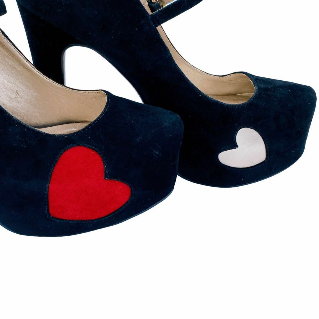 MIIA(ミーア)のミーア　MIIA ハイヒール　パンプス　ブラック　黒　キャバ　パーティー　ハート レディースの靴/シューズ(ハイヒール/パンプス)の商品写真