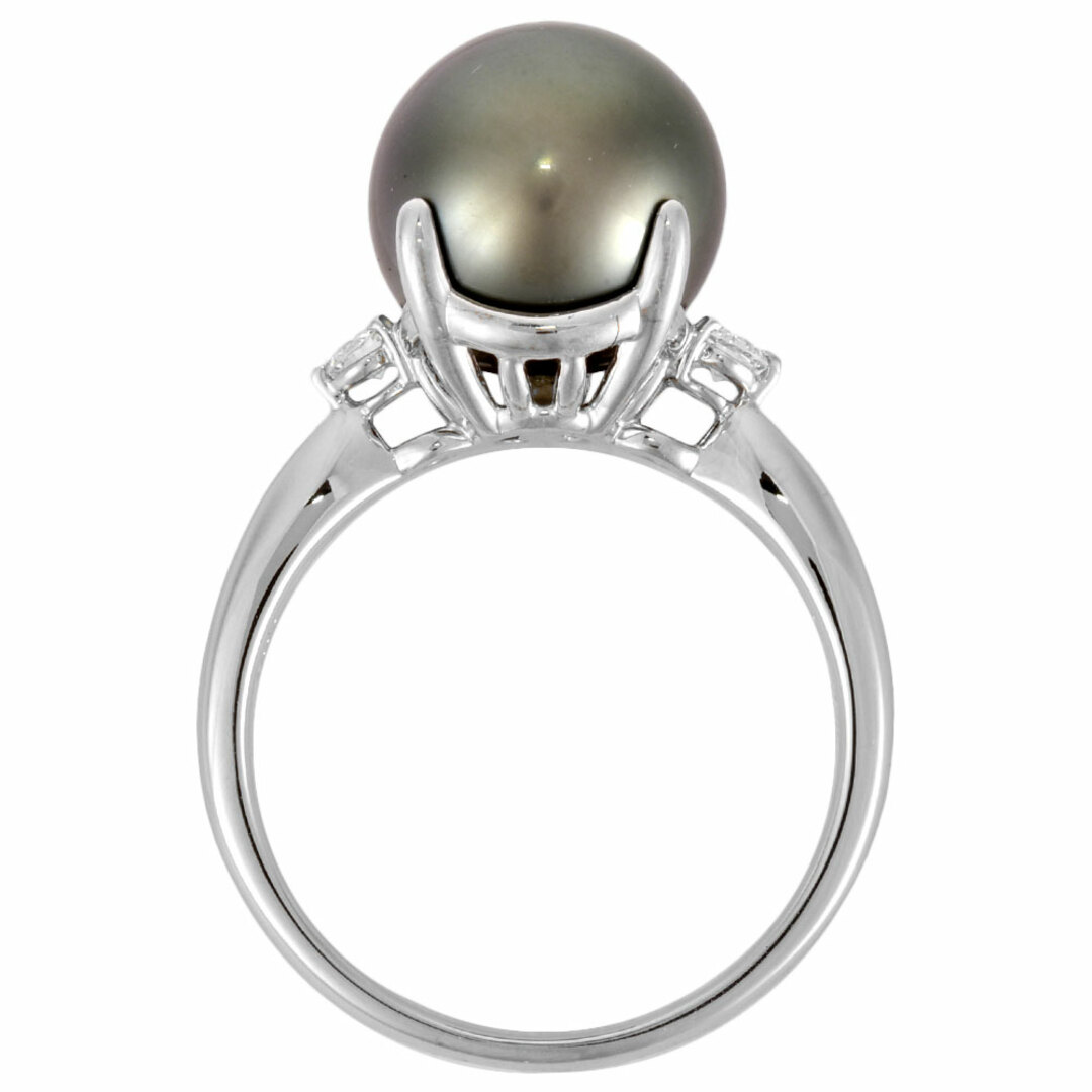 TASAKI(タサキ)のタサキ TASAKI リング 指輪 ダイヤモンド 0.14ct 約19.5号 Pt900 ブラックパール（黒蝶真珠）11.5mm レディース【中古】 レディースのアクセサリー(リング(指輪))の商品写真