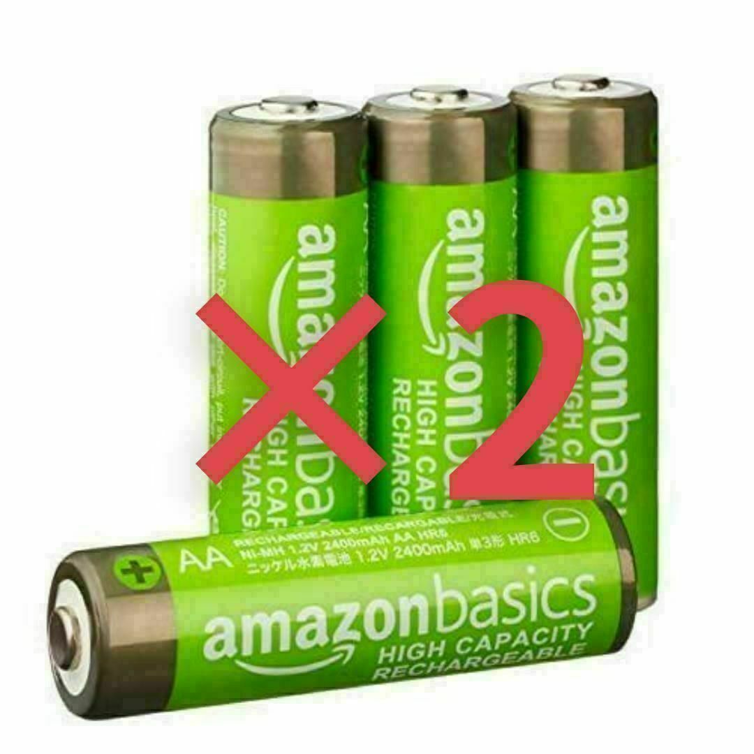 【新品】2点　Amazonベーシック 充電池 充電式ニッケル水素電池 単3形4個 スマホ/家電/カメラのスマホ/家電/カメラ その他(その他)の商品写真