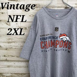 【k3954】USA古着NFLスーパーボウルプリント半袖ビッグTシャツ2XL(Tシャツ/カットソー(半袖/袖なし))